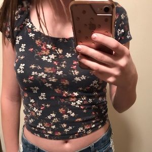 Blue floral crop top